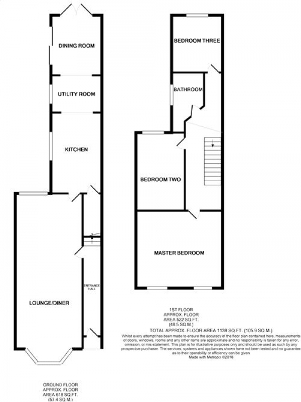 Floor Plan Image for 3 Bedroom Terraced House for Sale in St James Park Road, NORTHAMPTON