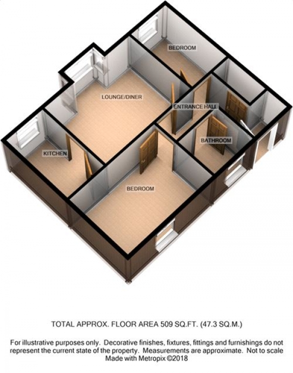 Floor Plan Image for 2 Bedroom Flat for Sale in Oakley Street, Northampton