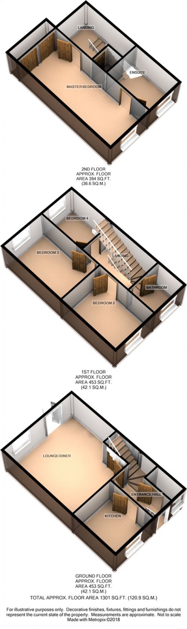 Floor Plan Image for 4 Bedroom Terraced House for Sale in Standside, NORTHAMPTON