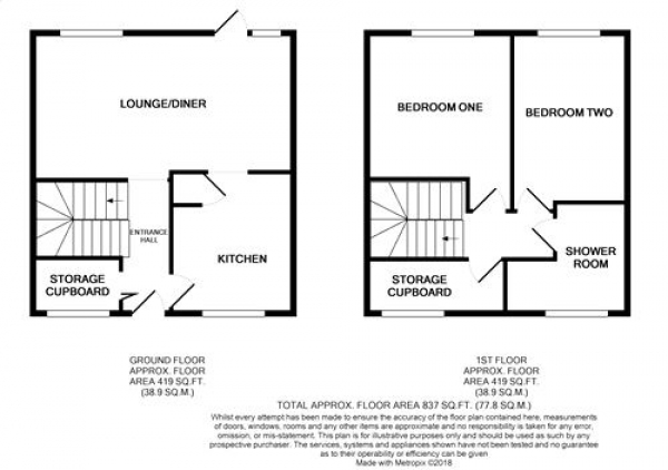 Floor Plan Image for 2 Bedroom Terraced House for Sale in Middlemarch, NORTHAMPTON