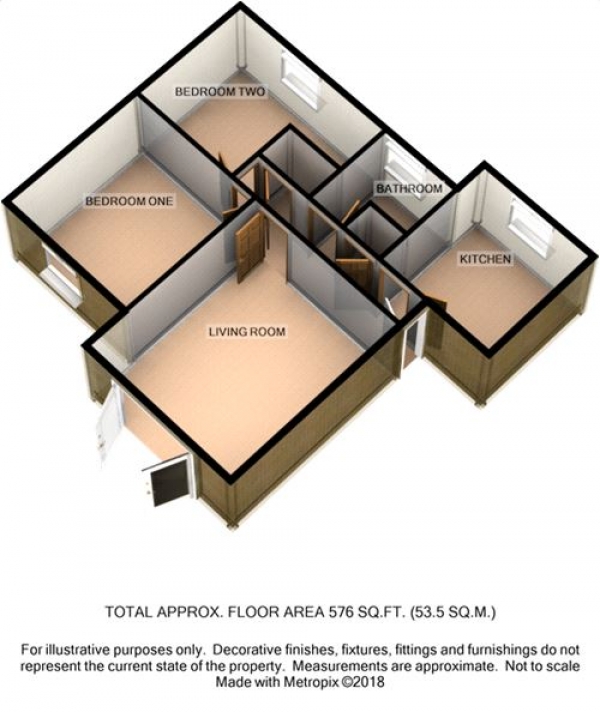 Floor Plan Image for 2 Bedroom Flat for Sale in Brook View, Grange Park, NORTHAMPTON