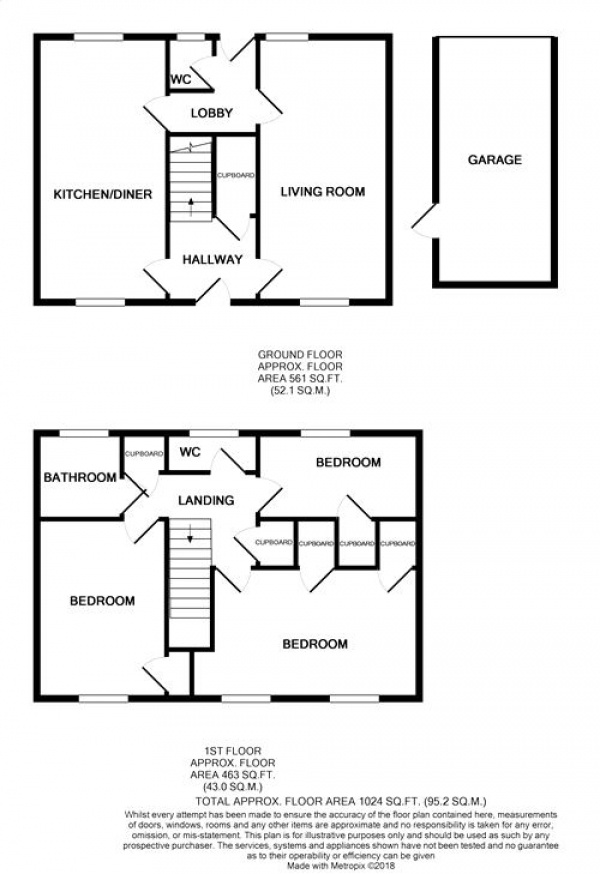 Floor Plan Image for 3 Bedroom Terraced House for Sale in Borrowdale Walk, Boothville, NORTHAMPTON