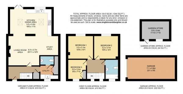 Floor Plan Image for 3 Bedroom End of Terrace House for Sale in Tidmarsh, Berkshire