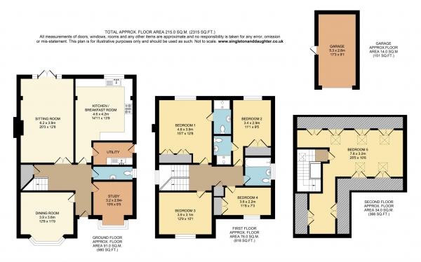 Floor Plan Image for 5 Bedroom Detached House for Sale in Clairmore Gardens, Tilehurst