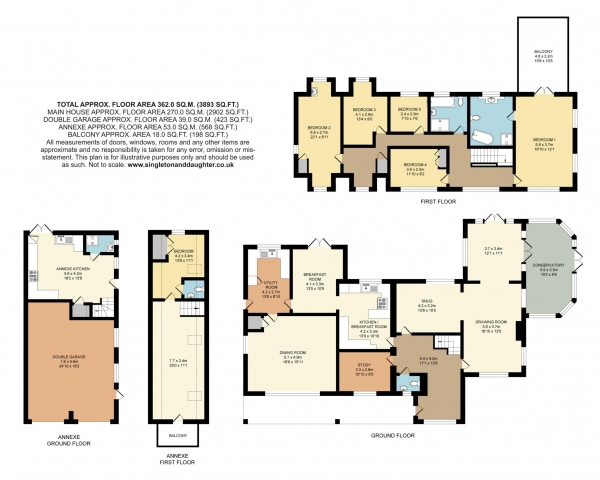 Floor Plan Image for 6 Bedroom Detached House for Sale in Whitchurch Hill, Oxfordshire