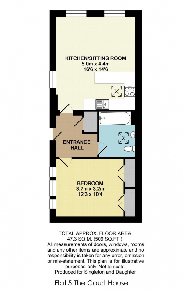 Floor Plan Image for 1 Bedroom Apartment to Rent in Northfield End, Henley-on-Thames