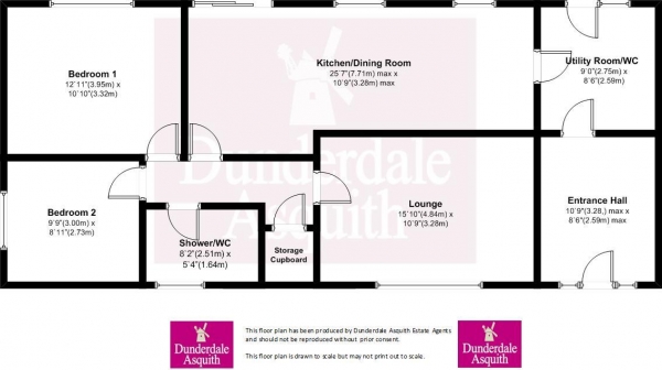 Floor Plan Image for 2 Bedroom Detached Bungalow for Sale in Painley Close, South Park, Lytham