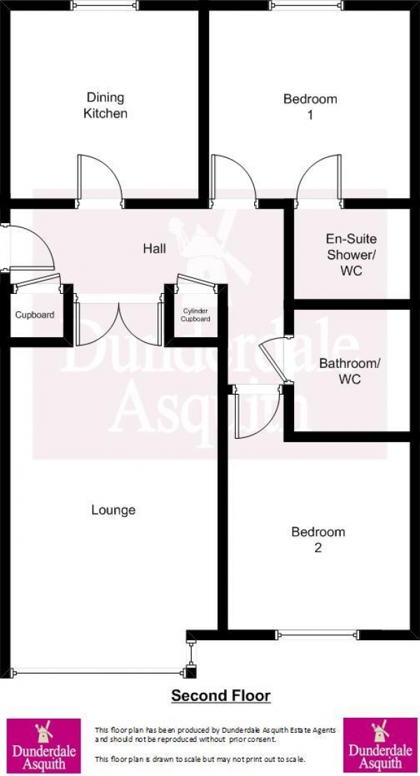 Floor Plan Image for 2 Bedroom Apartment for Sale in Margaret Court, Bailey Avenue, Lytham St. Annes