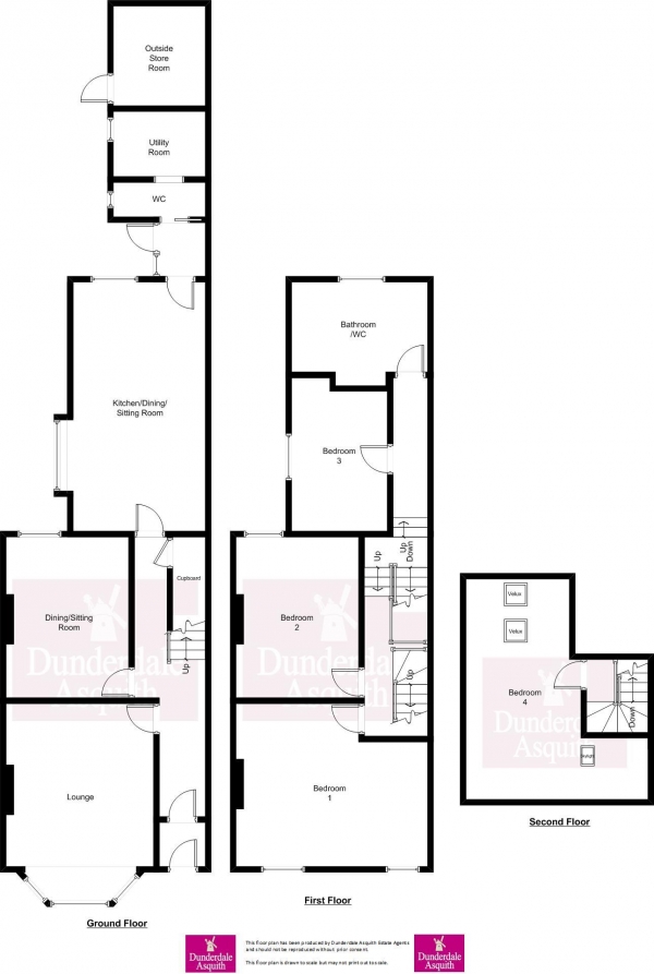 Floor Plan Image for 4 Bedroom End of Terrace House for Sale in Warton Street, Lytham