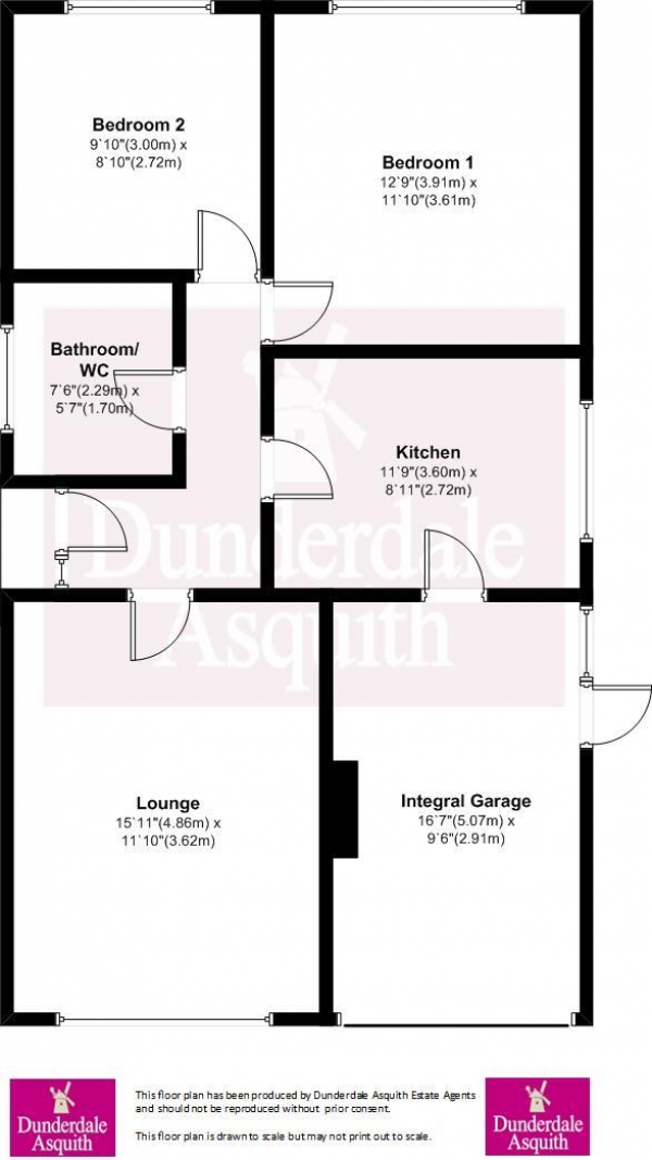 Floor Plan Image for 2 Bedroom Detached Bungalow for Sale in Gregory Place, South Park, Lytham