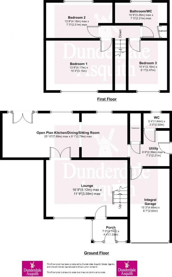 Floor Plan Image for 3 Bedroom Detached House for Sale in Reedy Acre Place, South Park, Lytham