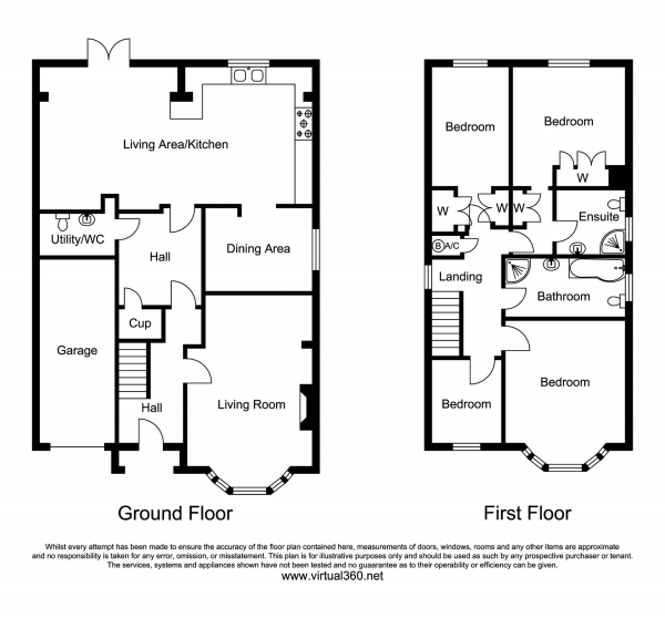 Floor Plan for 4 Bedroom Detached House for Sale in Fosseway, Radstock, Midsomer Norton, BA3, 4BB -  &pound369,995