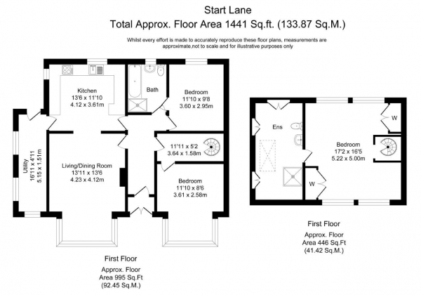 Floor Plan Image for 3 Bedroom Semi-Detached House for Sale in STUNNING ELEVATED FAR REACHING OPEN COUNTRYSIDE VIEWS, HIGH PEAK