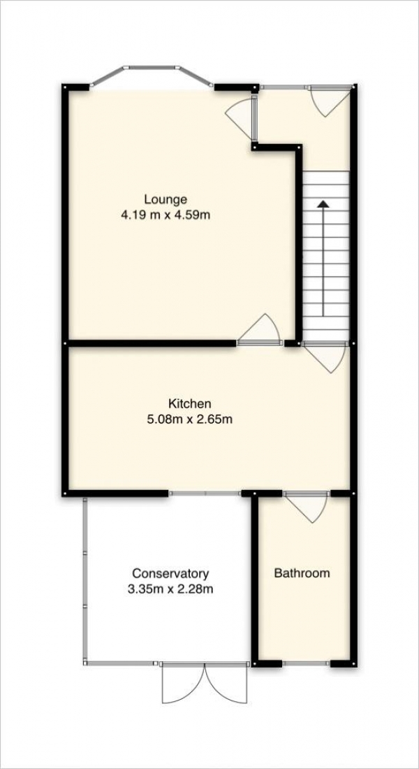 Floor Plan Image for 3 Bedroom Terraced House for Sale in Leafield Crescent, Birmingham