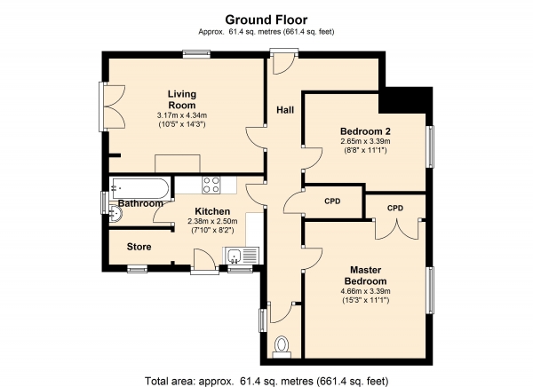 Floor Plan Image for 2 Bedroom Property for Sale in Swallands Road, London
