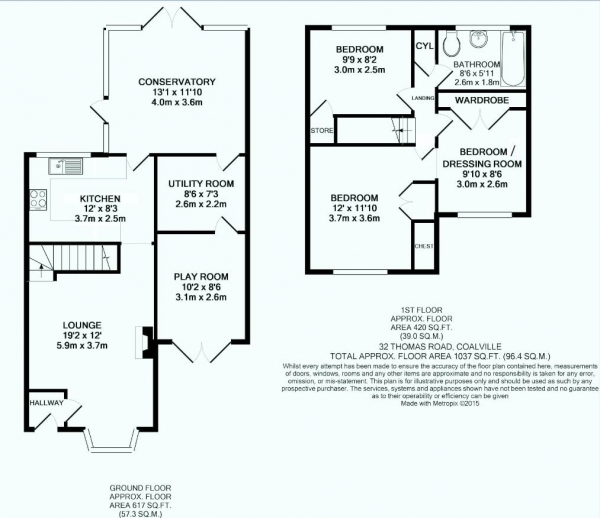 Floor Plan Image for 3 Bedroom Semi-Detached House for Sale in Thomas Road, Coalville
