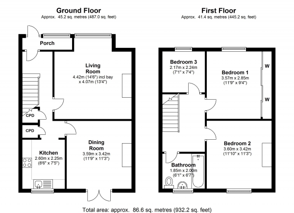 Floor Plan Image for 3 Bedroom Terraced House for Sale in Pegwell Street, London, SE18