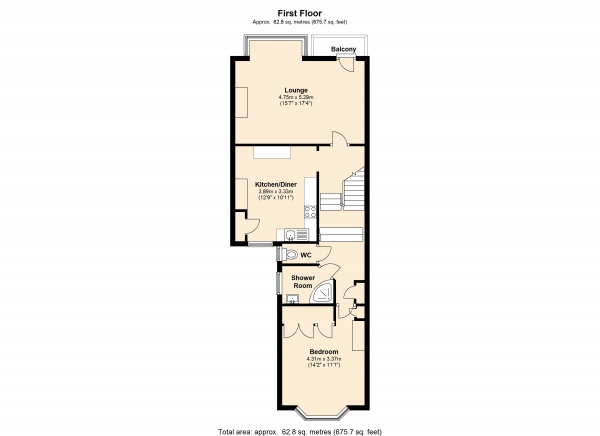 Floor Plan Image for 1 Bedroom Apartment for Sale in Kendall Road, Beckenham