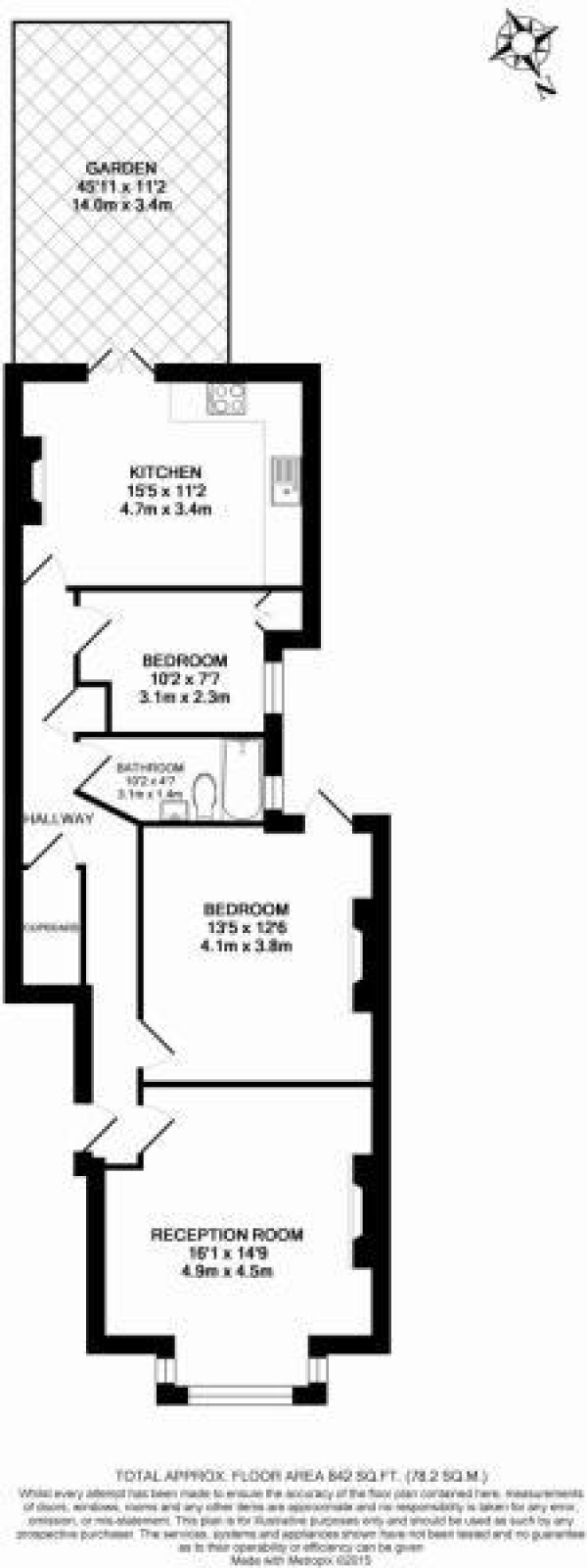 Floor Plan Image for 2 Bedroom Apartment to Rent in Minet Avenue, London