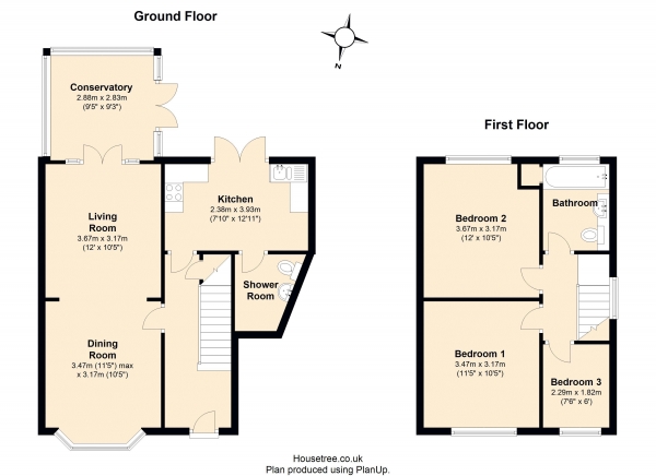 Floor Plan Image for 3 Bedroom Semi-Detached House for Sale in Allendale Grove, Birmingham