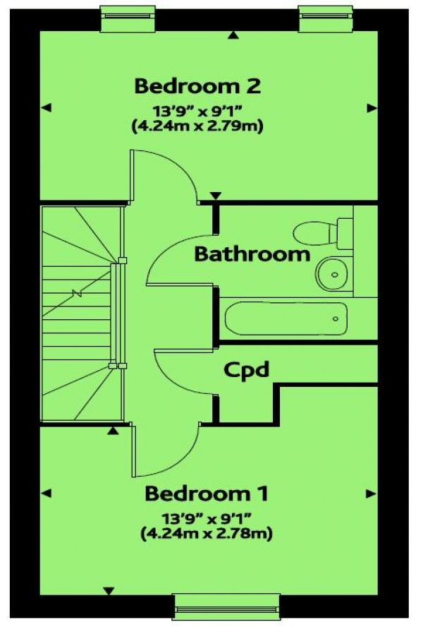 Floor Plan Image for 3 Bedroom Terraced House for Sale in Friars Mews, Aylesbury, 3 Bedrooms