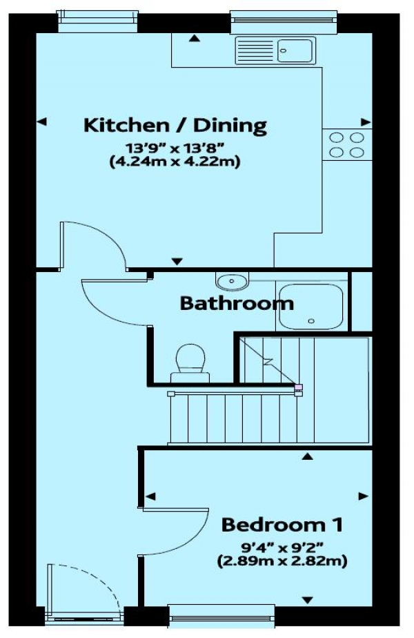 Floor Plan Image for 4 Bedroom End of Terrace House for Sale in Friars Mews, Aylesbury, 4 Bedrooms