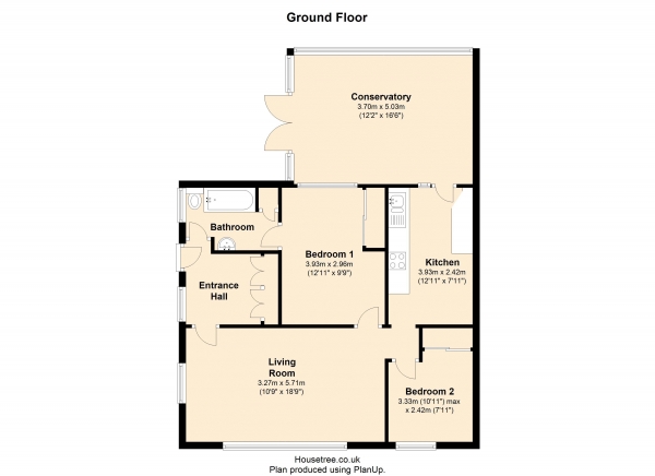 Floor Plan Image for 2 Bedroom Bungalow for Sale in Chichester Way, Selsey, Chichester