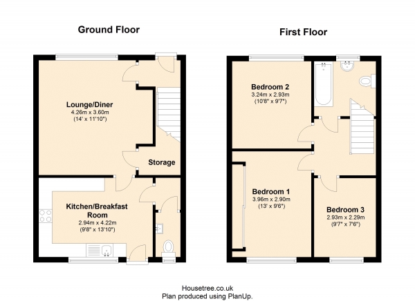 Floor Plan Image for 3 Bedroom End of Terrace House for Sale in Kingsland Road, Birmingham