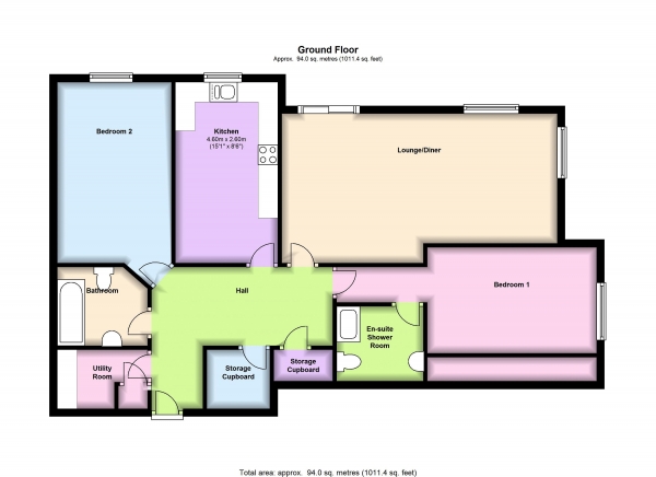 Floor Plan Image for 2 Bedroom Apartment for Sale in Poachers Trail, Lytham St Annes