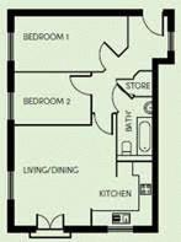 Floor Plan Image for 2 Bedroom Apartment for Sale in Baxter Road, Watford, WD24 5AA