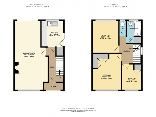 Floor Plan Image for 3 Bedroom Semi-Detached House for Sale in Baronsmead Road