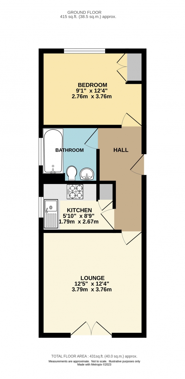 Floor Plan Image for 1 Bedroom Flat for Sale in Ridge Way, High Wycombe