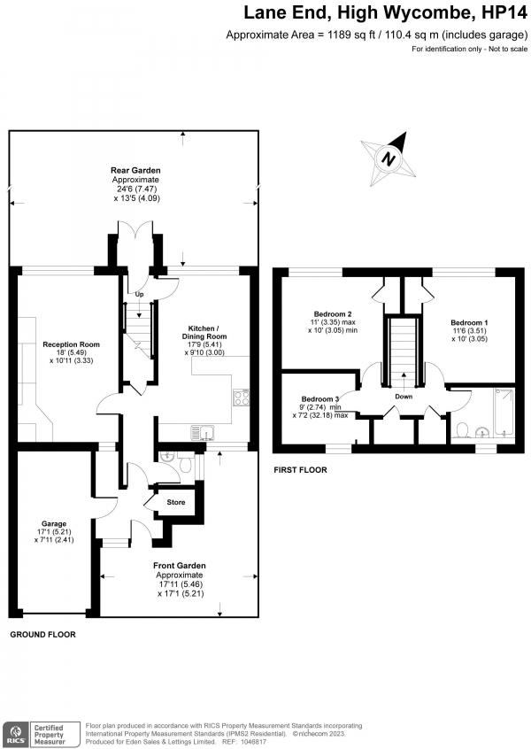 Floor Plan Image for 3 Bedroom Semi-Detached House for Sale in Widdenton View, Lane End