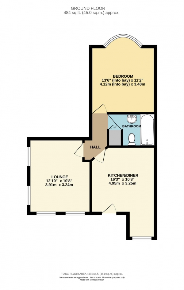 Floor Plan Image for 1 Bedroom Flat for Sale in West Wycombe Road, High Wycombe