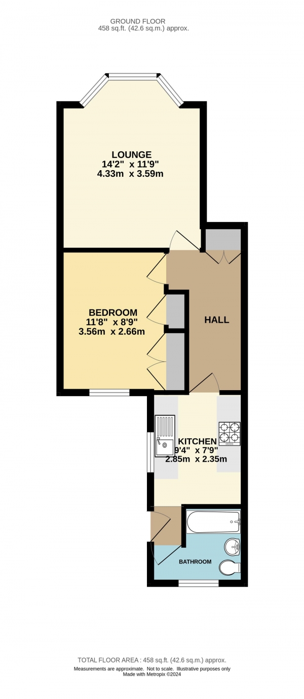 Floor Plan Image for 1 Bedroom Flat for Sale in Oxford Road, Windsor