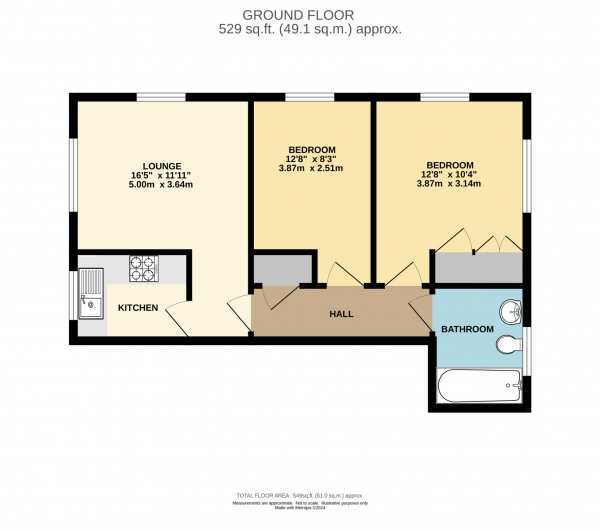 Floor Plan Image for 2 Bedroom Flat for Sale in Tavistock Mews, Lindsay Avenue