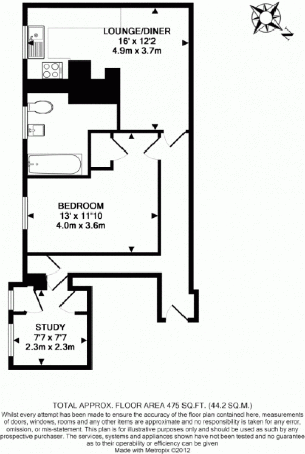 Floor Plan Image for 2 Bedroom Flat for Sale in Flaxman Court, Flaxman Terrace, Bloomsbury, WC1H