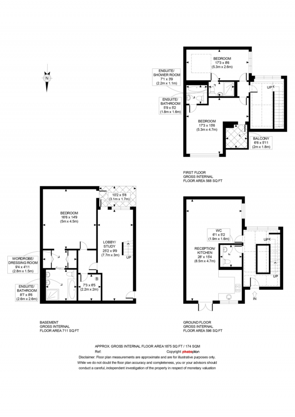 Floor Plan Image for 3 Bedroom Property to Rent in Whittlebury Mews East, Dumpton Place, Primrose Hill, NW1