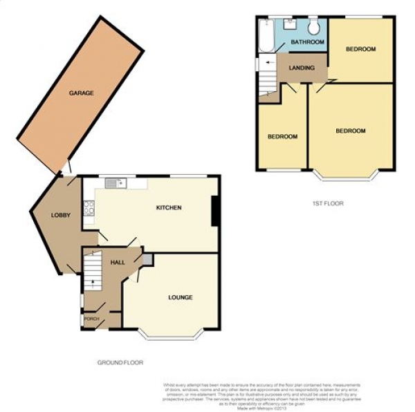 Floor Plan Image for 3 Bedroom Semi-Detached House to Rent in Pomeroy Road, Pheasey Great Barr, Great Barr, Birmingham