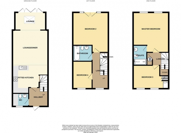 Floor Plan Image for 4 Bedroom Terraced House for Sale in Horseshoe Crescent, Nether Hall Park, Great Barr