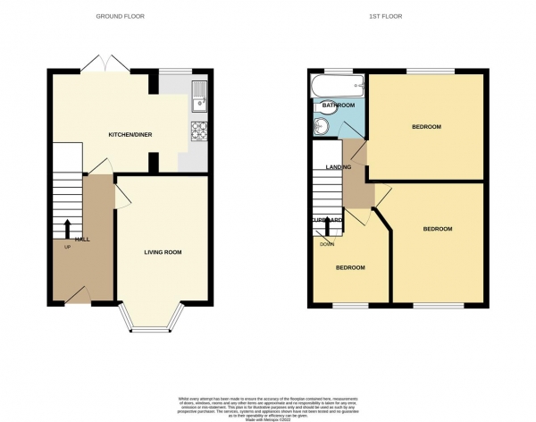 Floor Plan Image for 3 Bedroom Terraced House for Sale in Rippingille Road, Great Barr, Birmingham