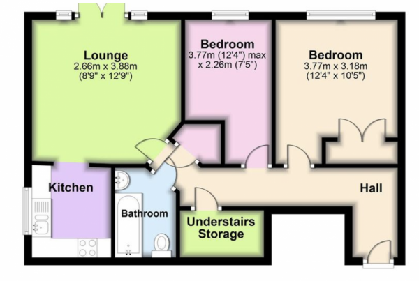 Floor Plan Image for 2 Bedroom Flat for Sale in Lowfield Road, CV3