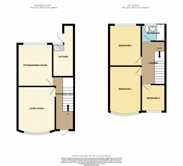 Floor Plan Image for Terraced House for Sale in Mulberry Road, CV6