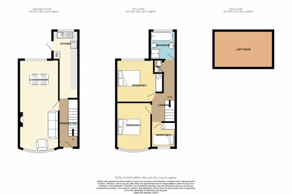 Floor Plan Image for 3 Bedroom Terraced House for Sale in Dartmouth Road, CV2