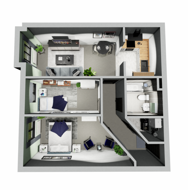 Floor Plan Image for 2 Bedroom Flat to Rent in Conners Court, CV11 5NJ