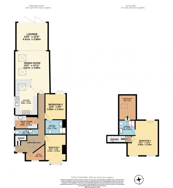 Floor Plan Image for 3 Bedroom Semi-Detached House for Sale in Maidstone Road, Bluebell Hill