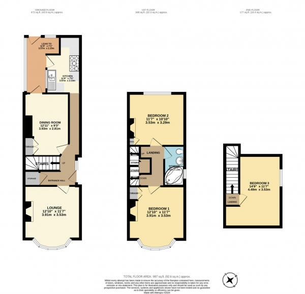 Floor Plan Image for 3 Bedroom Semi-Detached House for Sale in Canadian Avenue, Gillingham