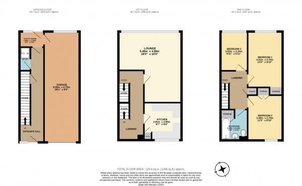 Floor Plan Image for 3 Bedroom Town House for Sale in Charles Street, Chatham