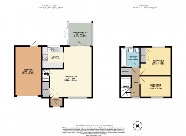 Floor Plan Image for 2 Bedroom End of Terrace House for Sale in The Pintails, Chatham