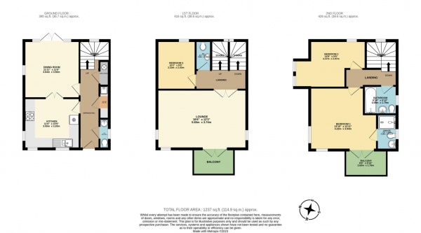 Floor Plan Image for 3 Bedroom Detached House for Sale in Portland Place, Greenhithe